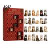 Decorative Christmas Accents Cat Advent Calendar, 24 Day Countdown with Cute Ornaments, Calendar 2D Acrylic Kitty Holiday Decorations, Gift for