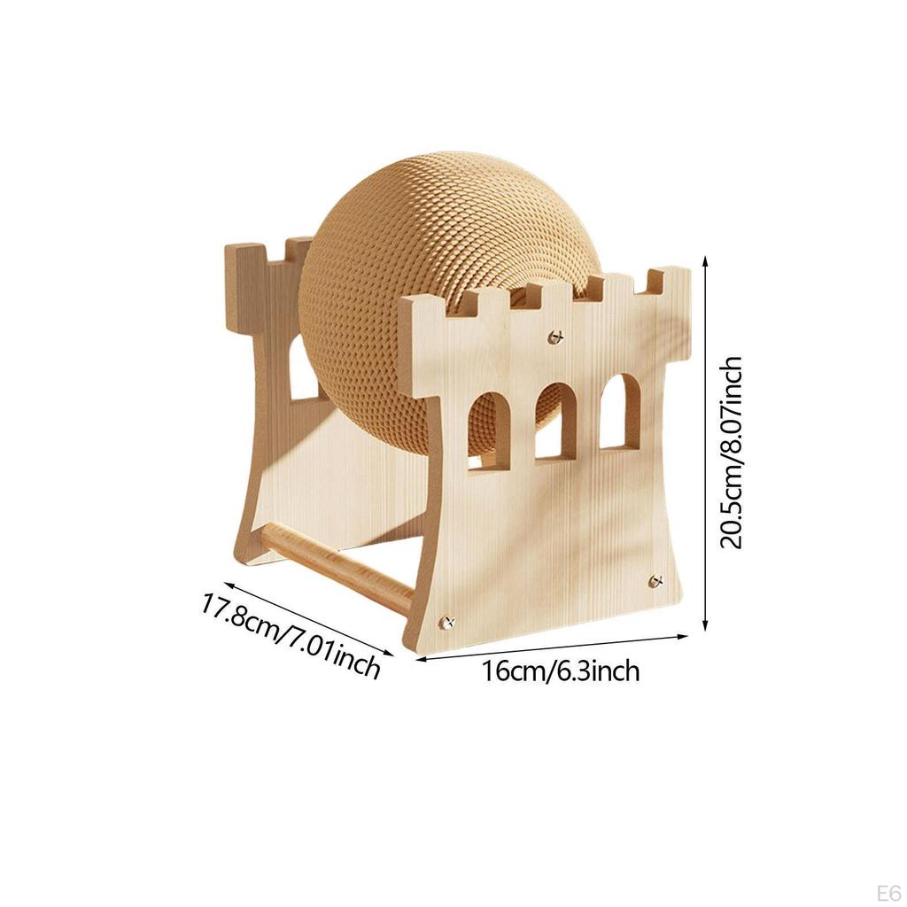 Cat Scratcher Ball, Wooden Scratching Toy for Indoor Cats