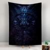 Tapestry Aztec Skull Dark Blue Gothic Calendar Poster Wall Art for Man Cave