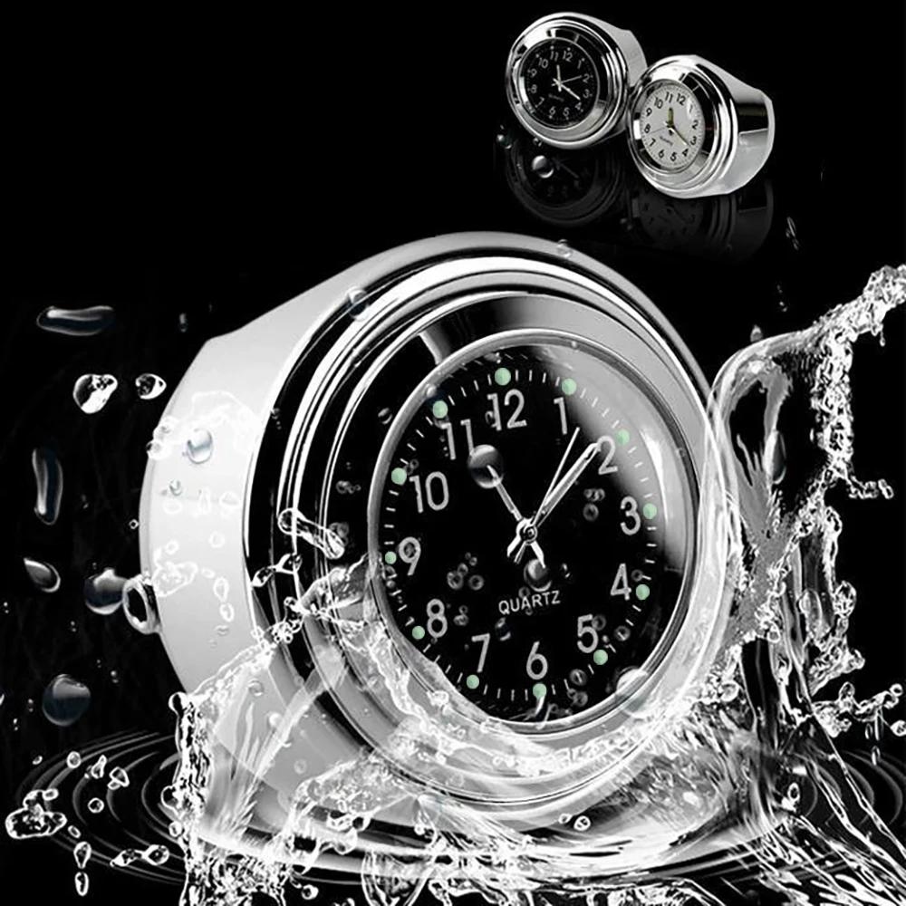 Motorcycle Quartz Watch Aluminum Luminous Clock Universal Bicycle Handlebar Mount Clock Time Display Waterproof Moto Accessories