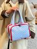 Double Wide Four Opening Partition Makeup Bag with Zippers & Compartment Cosmetic Wash Bag Portable Cosmetic Bag for Women Girls