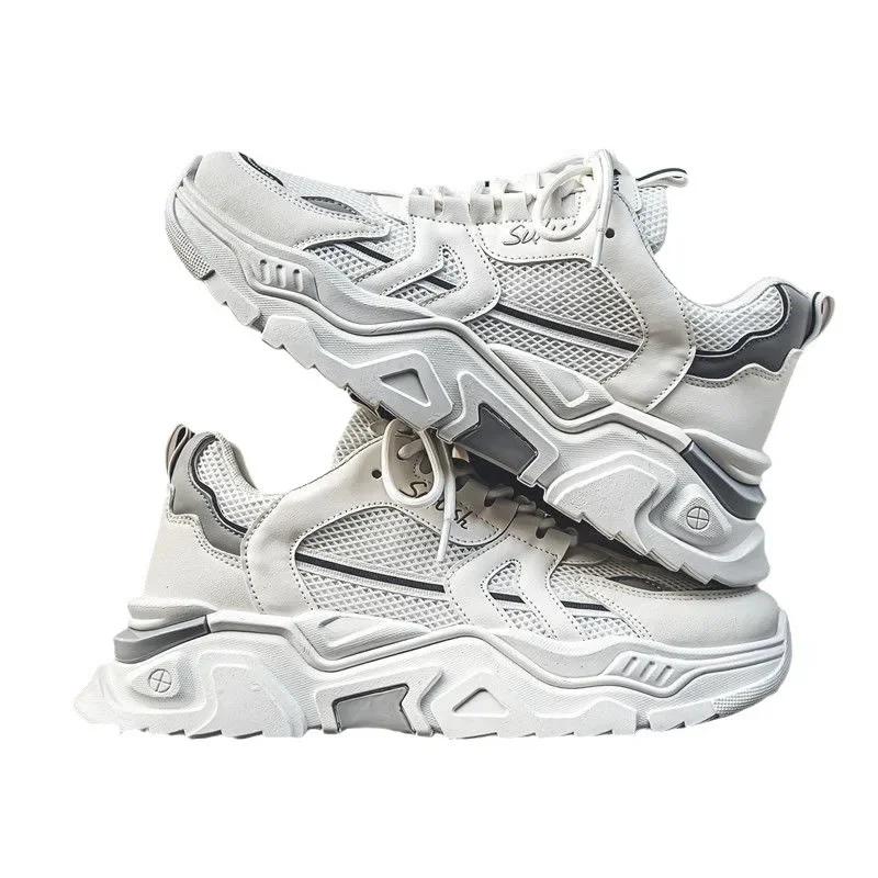 Mesh Atmungsaktiv Dicke Sohle Weich und Bequem Sportliche Dad Schuhe Lässig Plateau Sport Rutschfest Herrenschuhe Zapatillas Hombre2024