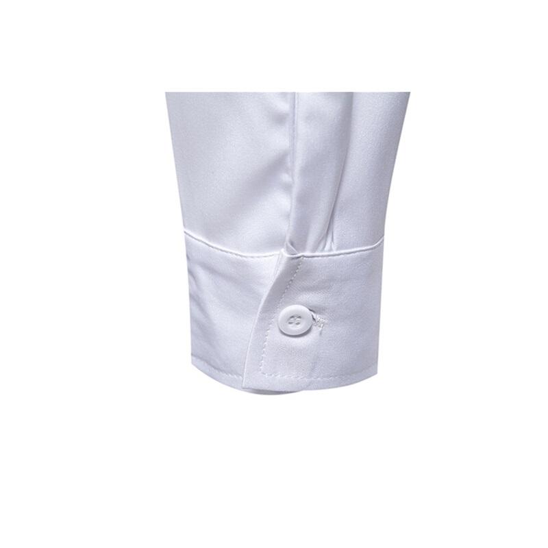 Spring Men's Flower Embroidery Long Sleeve Shirt Casual Exquisite Embroideried Solid Business Office Shirts Male Party Nightclub