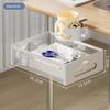 Metal Desk Clamp Organizer with Cup Holder Mesh Drawer Heavy Duty Desktop Storage Rack for Home Office Work Space