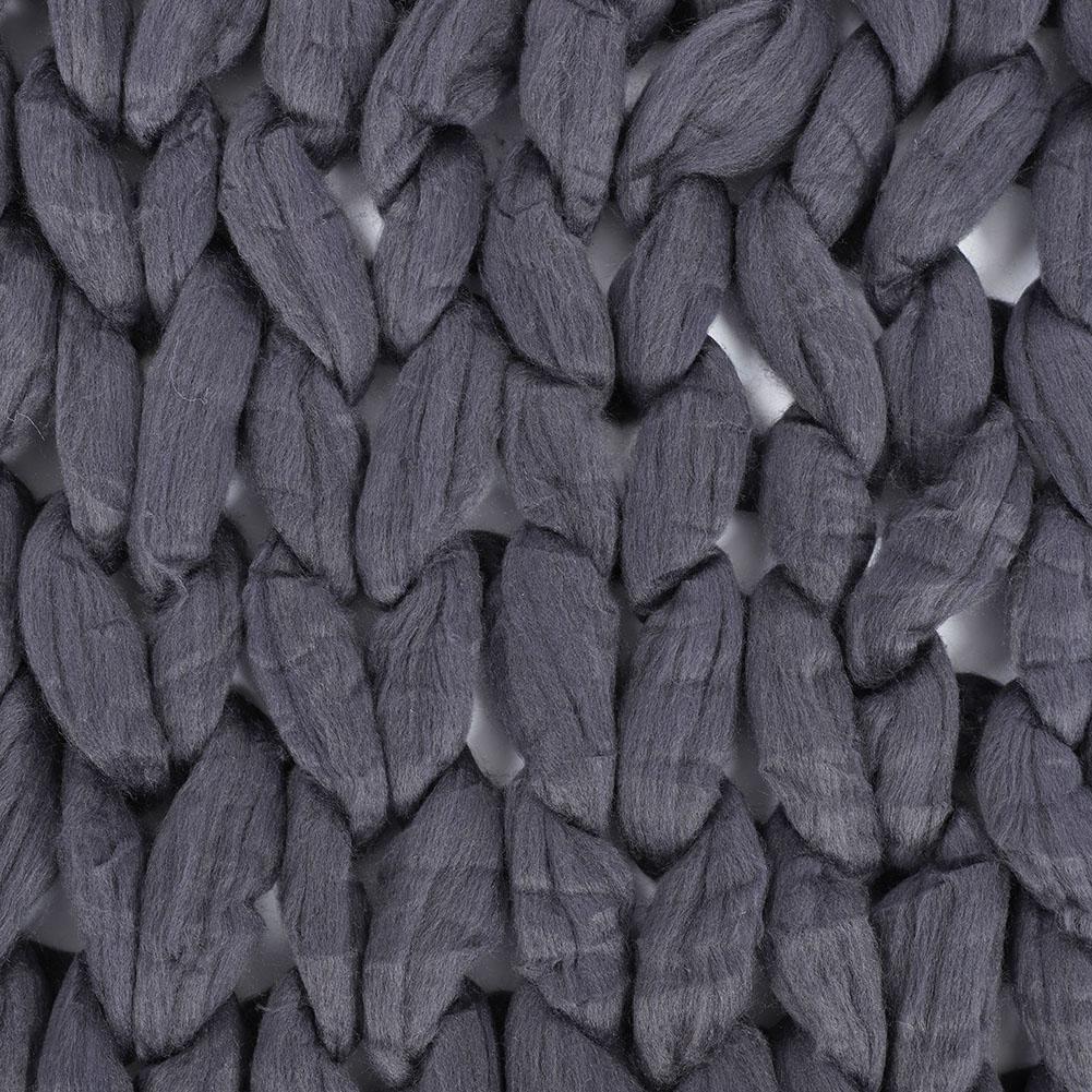 Knitted Chunky Plush Sofa BLANKET Warm Soft Super Big Bulky (Grey 60 * 60cm / 23.6 * 23.6in)