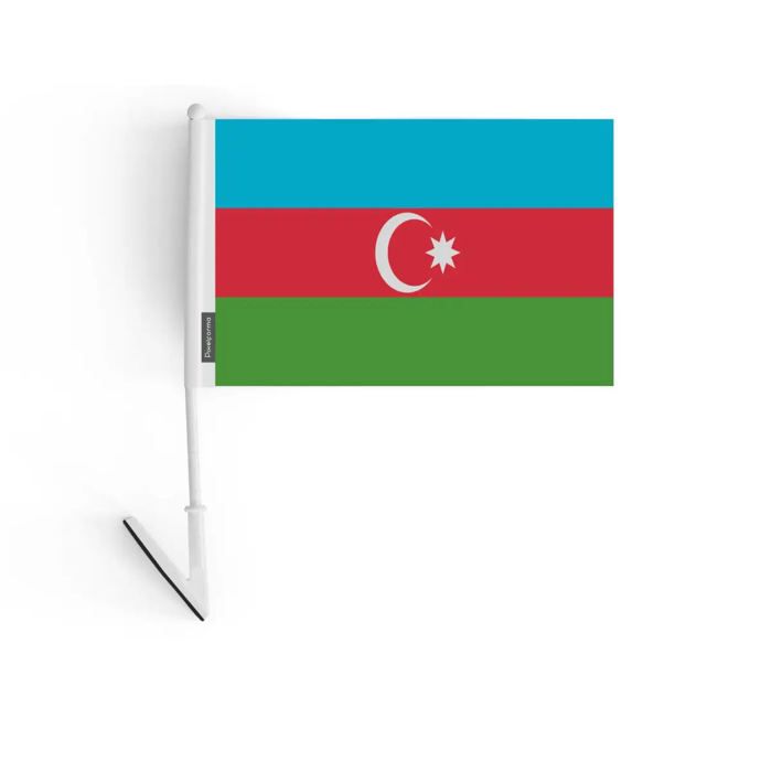 Drapeau Adhésif - Multicolore - Azerbaïdjan - 14 X 21 Cm - 5 Pièces - Polyester Résistant
