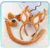 Foxes Ears Headband Plush Tail Bowtie Dogs False Nose Dogs Hair Hoop Set Animals Cosplay Costume Set for Halloween