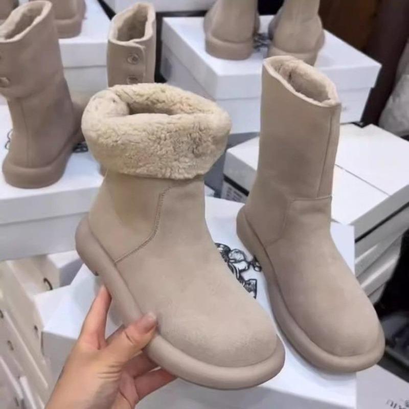 

Fleece Shoes, Thickened Snow Boots, Ankle Boots, New Women s Thick-heeled Sleeve Boots 40