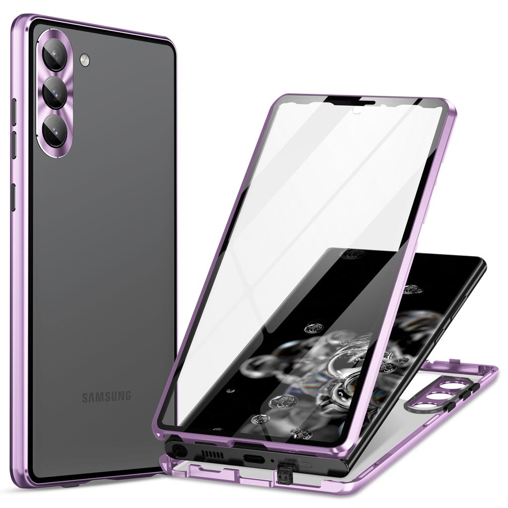 For Samsung Galaxy S24+ Case HD Clear Double Sides Tempered Glass Back Phone Cover