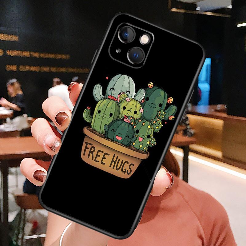 Plant Cactus Phone Case For iPhone 16 Pro Max 15 13 12 11 14 Pro Max Plus 12 13 Mini XR 16e Funda Cover