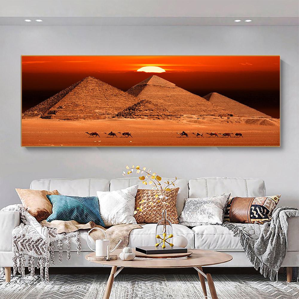 Peisaj deșertul egiptean Piramidă Pânză Pictură Postere și imprimeuri Cuadros Artă de perete Poze Living Room Decor fără cadru