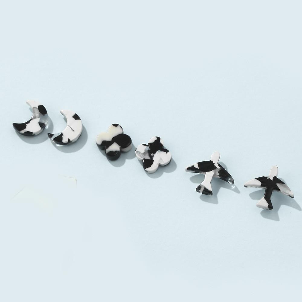 Leopard Versatile Print Earrings Modern Star Shape Acrylic Studs For Occasions All