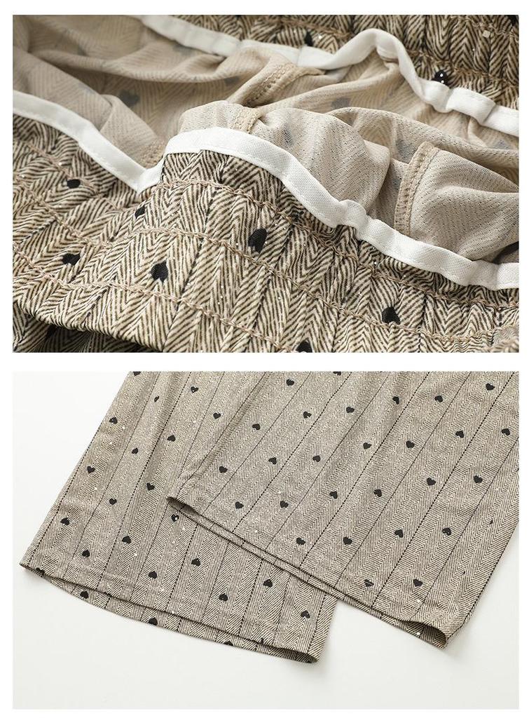 Summer Polka Dot Breathable Straight-Leg Pants with Elastic Waist for Middle-Aged Women's Casual Wear