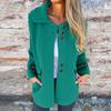 Women's Solid Color Button Lapel Single Breasted Long Sleeved Jacket