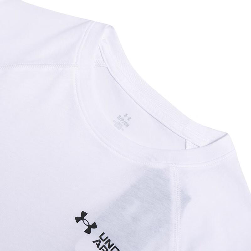 Under Armour Training Sports Running Comfortable Breathable Functional Raglan Sleeve Casual Long Sleeve Fitness T-Shirt Women tops White 1374188-102