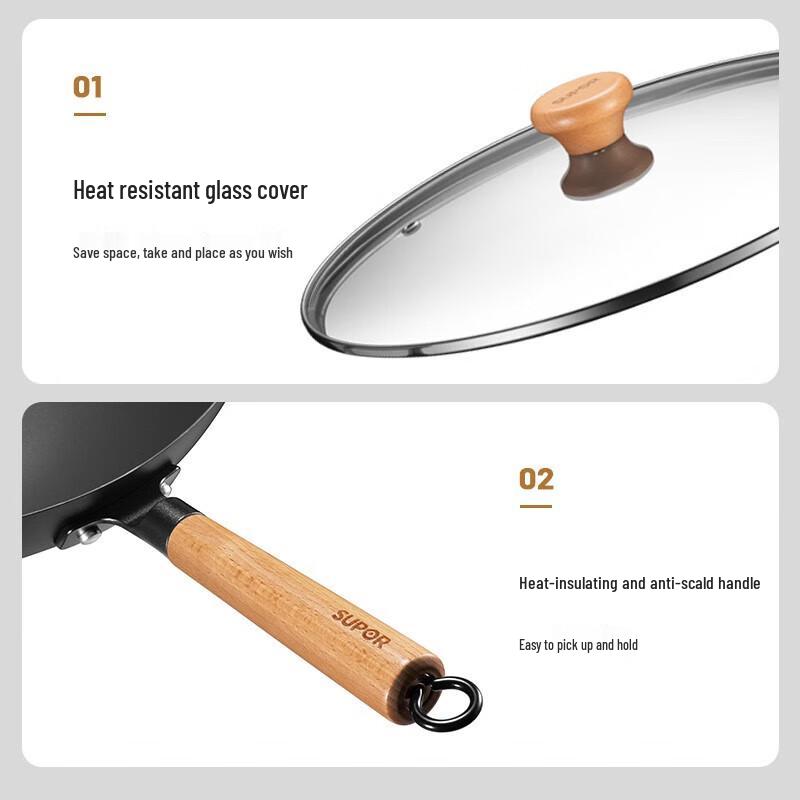 Supor 32cm Titanium Alloy Non-Coated Wok