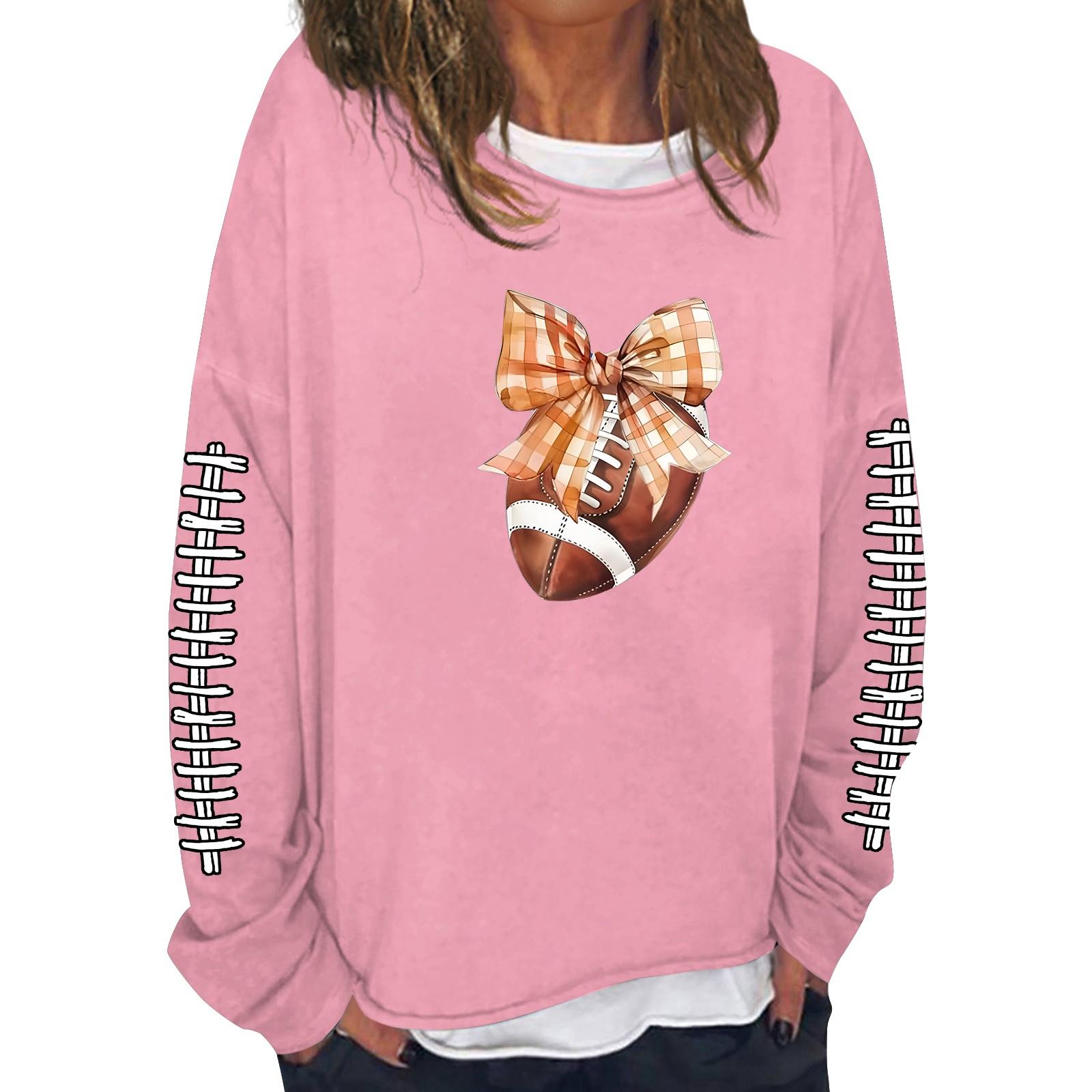 

Женская модная повседневная толстовка с длинным рукавом и круглым вырезом с принтом XL розовый