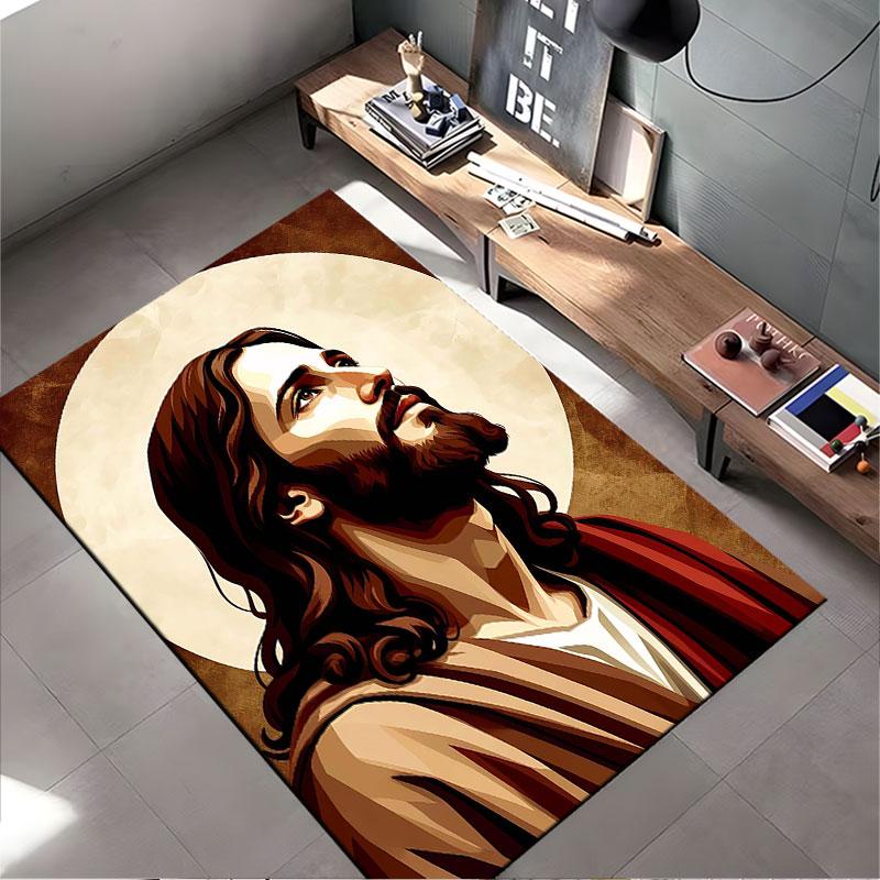 Religious Figure Art Carpet suitable as a non-slip mat for the living room or bedroom sofa