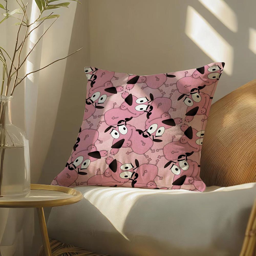 C-Couragesthecartoonc-Cowardlysdog Pillow Case Pillowcase, Double-Sided Printed, Sofa Cushion, Bedroom Headboard