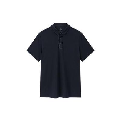 Solid Color Polo Shirt With Collar Men Tops Black 152327110-4