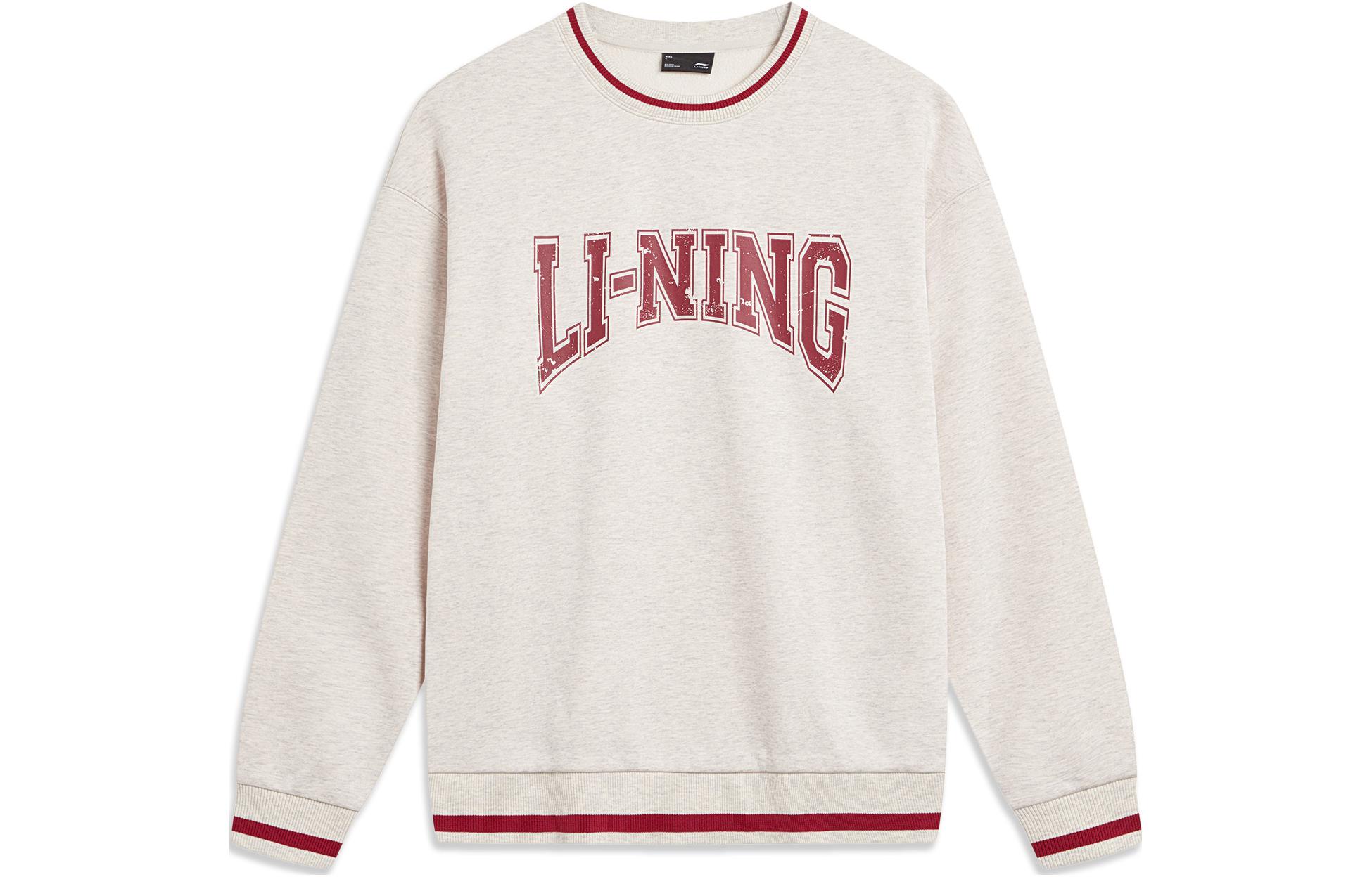 Li Ning Sweatshirt Unisex Heather Gray Tile Gray AWDTB51-1 XXL