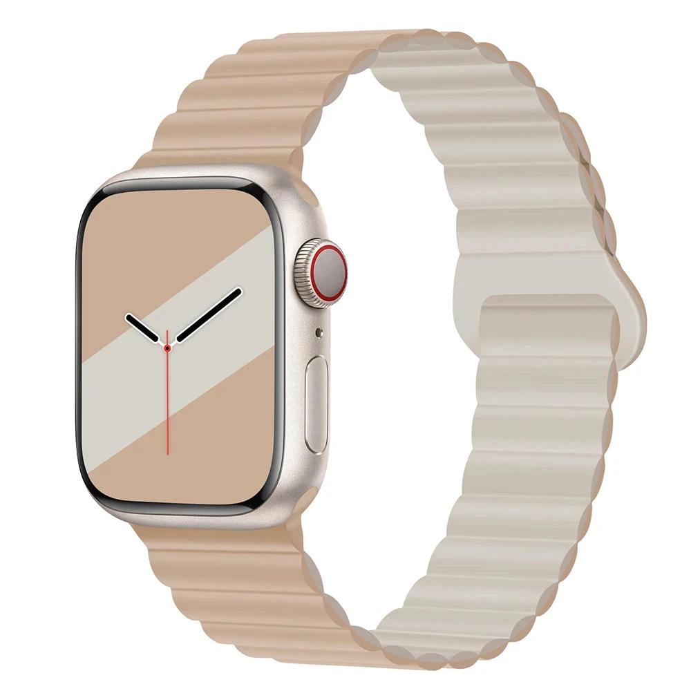 Magnetyczny Pasek Silikonowy Sportowy Bransoletki Do Apple Watch 41mm 42mm 44mm 45mm 46mm 49mm iWatch Seria 11 10 9 8 7 6 5 4se