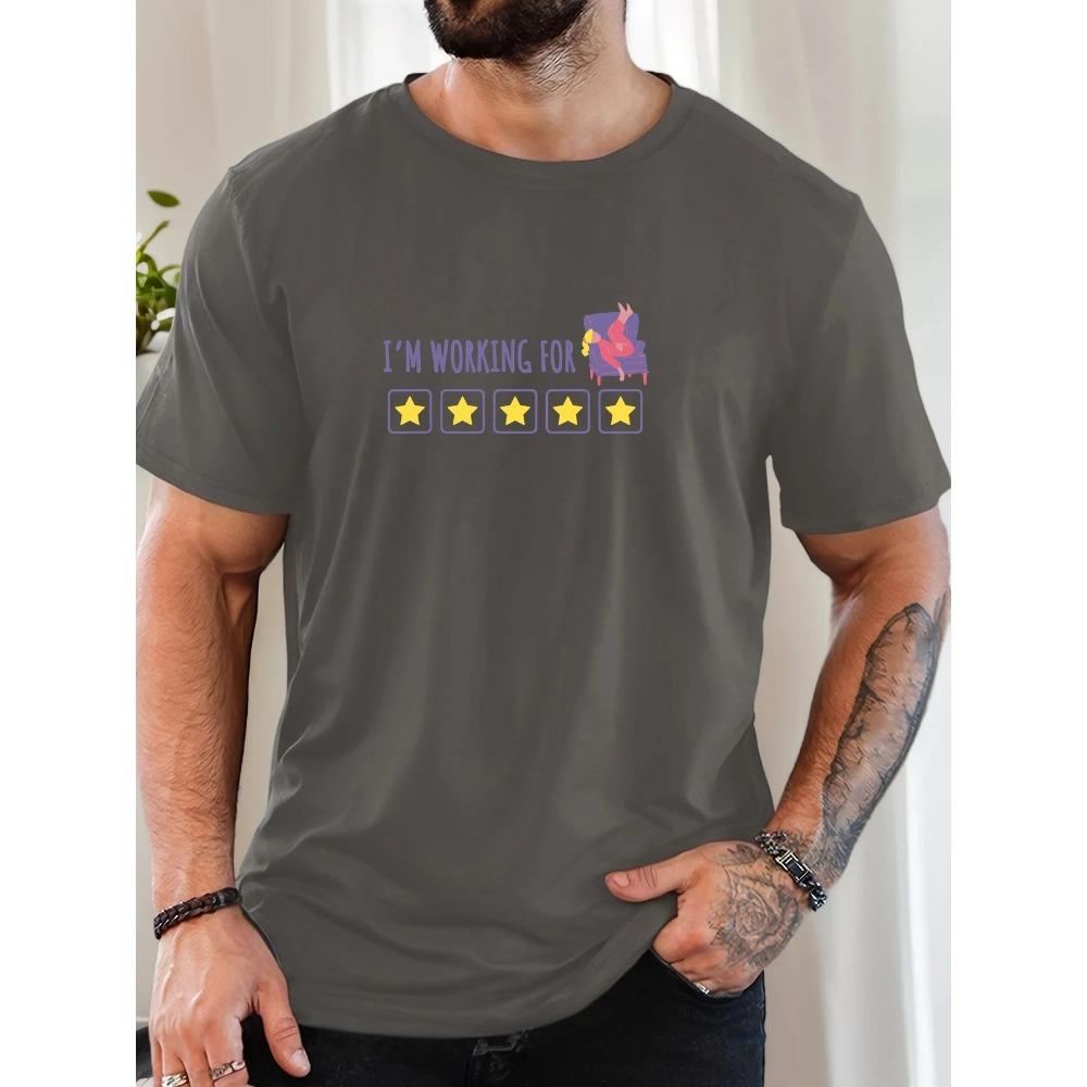 Men's Pattern Summer Casual Crew Neck Short T-shirt