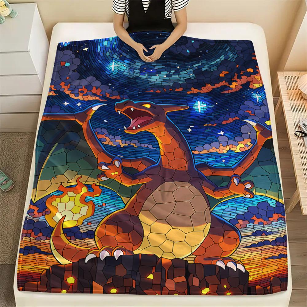 

Charizard & Venusaur Flannel Blanket, Soft Warm Throw for Home Decor, Great Gift for Pokémon Lovers, Cozy Bedding 75x90cm
