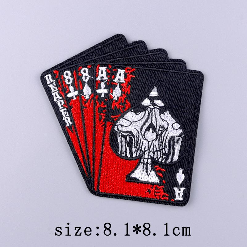 Punk Funny Skull Embroidery Patch Iron On Patches For Clothing Thermoadhesiv Patches On Clothes Fusible Badges Sewing Applique