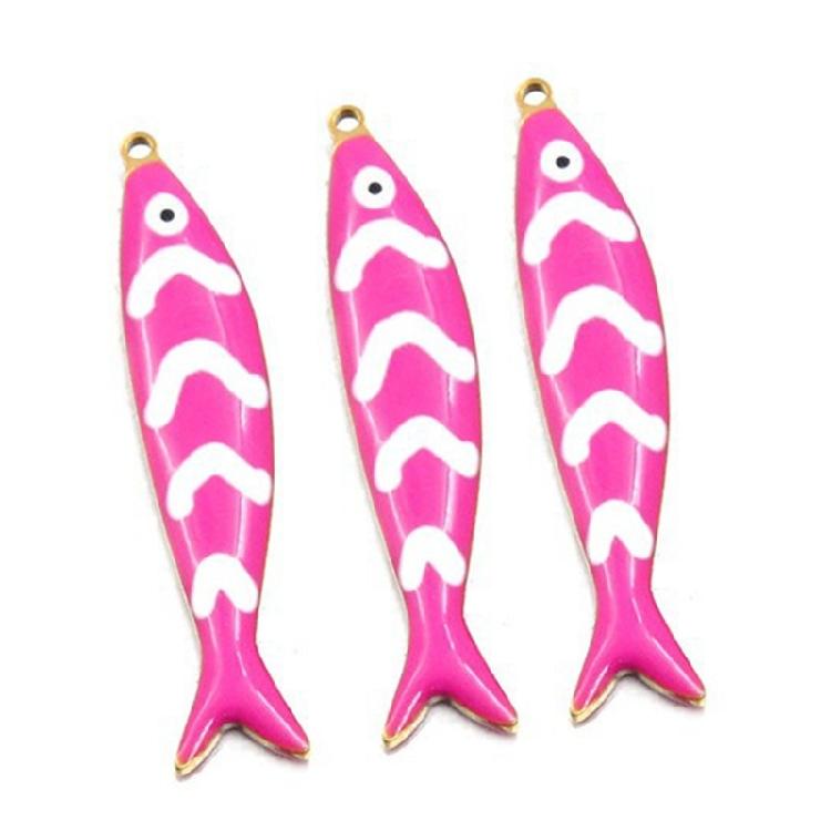 Two Sided Enamel Drop Necklace Pendant 5 Vibranting Color Addition Sturdy Stainless Steel Jewelry