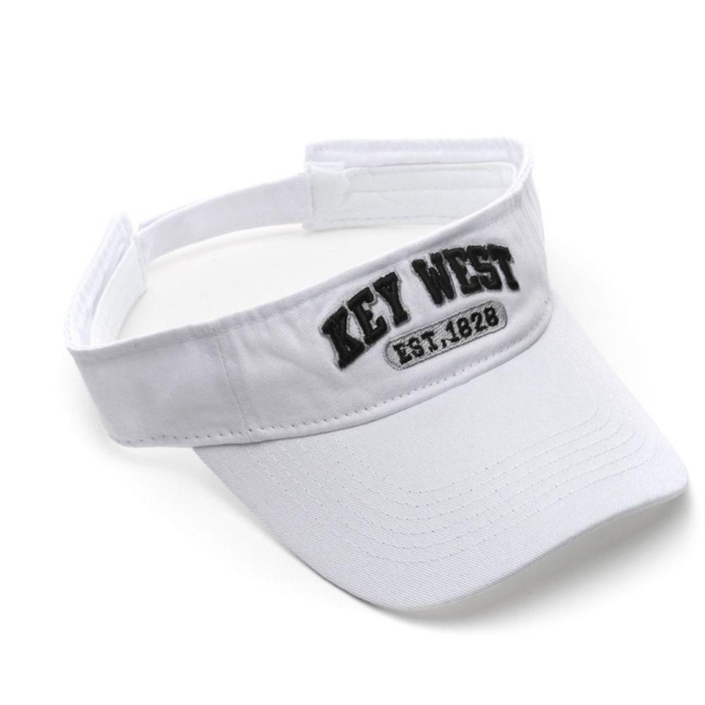 

Cotton Summer Sports Sun Hats Adjustable Empty Top Sun Hat Letter Tennis Sunscreen Cap Golf Hiking белый