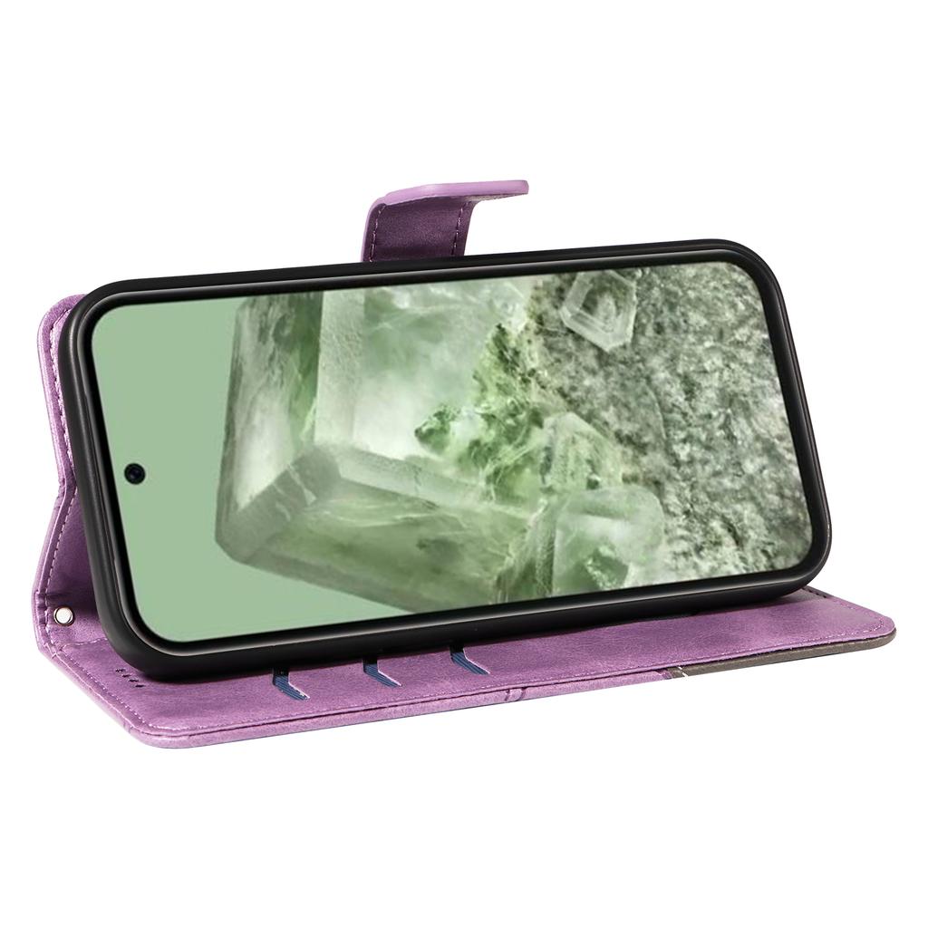 Für Google Pixel 8a Hülle Kalbleder Textur Mattes TPU Bumper Handyhülle Geometrische Linie