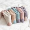 5Pairs Winter Floor Plush Socks Thickened Warm Boat Socks Women Kawaii Coral Fleece Socks  Autumn