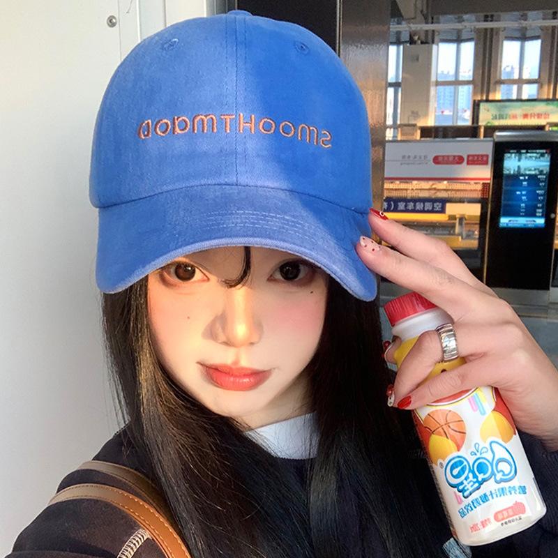 

Deep top wide brim baseball cap women s versatile face small cap big head circumference soft top letter embroidered hat Adjustable