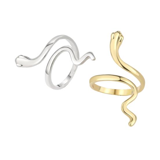 Women Men Snake Ring Adjustable Design Allergy Free Easy Fit Open Ring