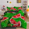Watermelon Duvet Cover Set Green Red Polyester King Queen Full Size Bedding For Kids Teens Adults