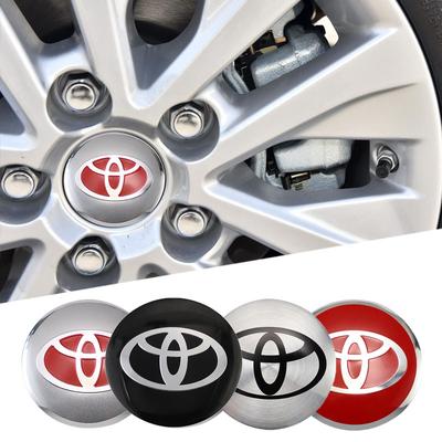 4 szt. 56 mm Naklejki na koła samochodowe Nakładki na środek piasty Emblemat samochodowy Odznaka Naklejka Dla Dla Toyota Yaris Corolla Prius Auris Camry Avalon Sienna