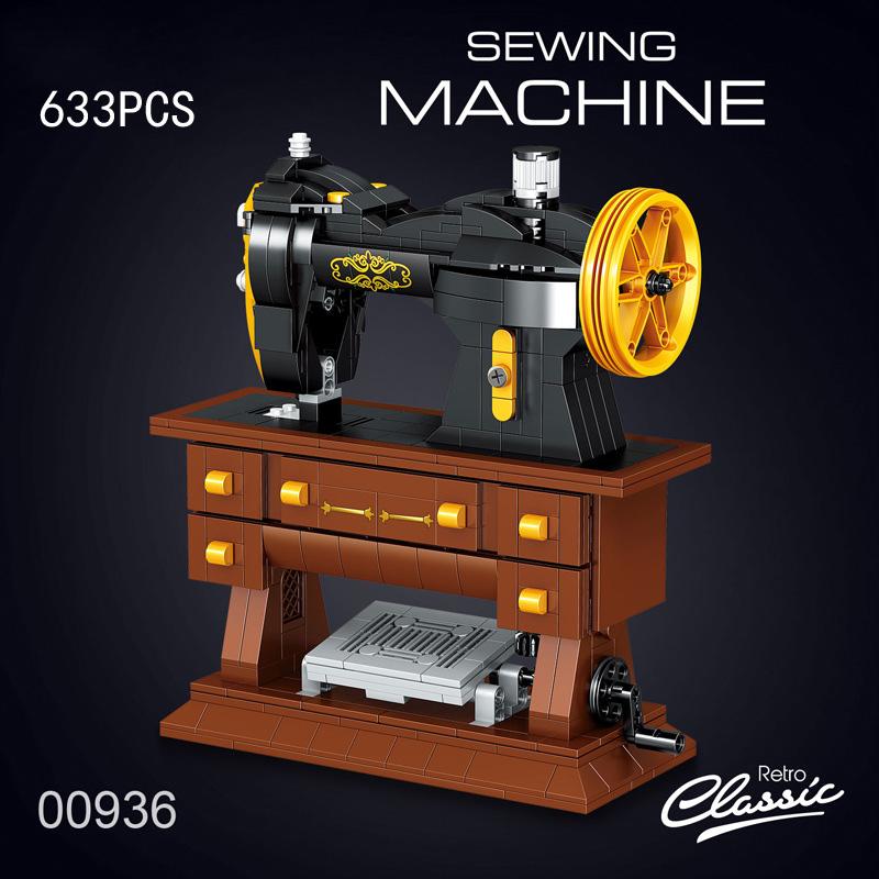 Classic Retro Phonograph Telephone Recorder Sewing Machine Idea Mini Block Model Building Brick Educational Toys For Kids Gifts
