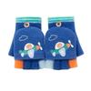 Boys winter cute cartoon plane kindergarten knitted warm cold half finger flip wool children's gloves