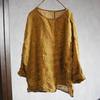 Johnature Women T-Shirts Vintage Spring Chinese Style Solid Color Long Sleeve O-Neck Loose Female T-Shirts