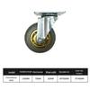 Gold-Plated Silent Rubber Casters with Brake - 3, 4, 5 Inch Options