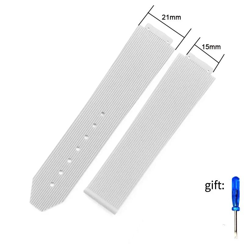 

Watch accessories for HUBLOT rubber strap waterproof silicone multi-color convex 21mm-15mm Women s watch band 21-15mm