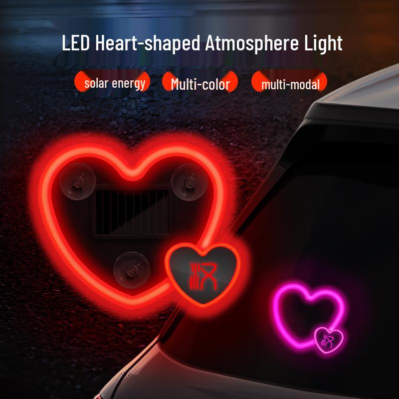 BYD Han Car Solar Heart Neon Light Wireless Decor