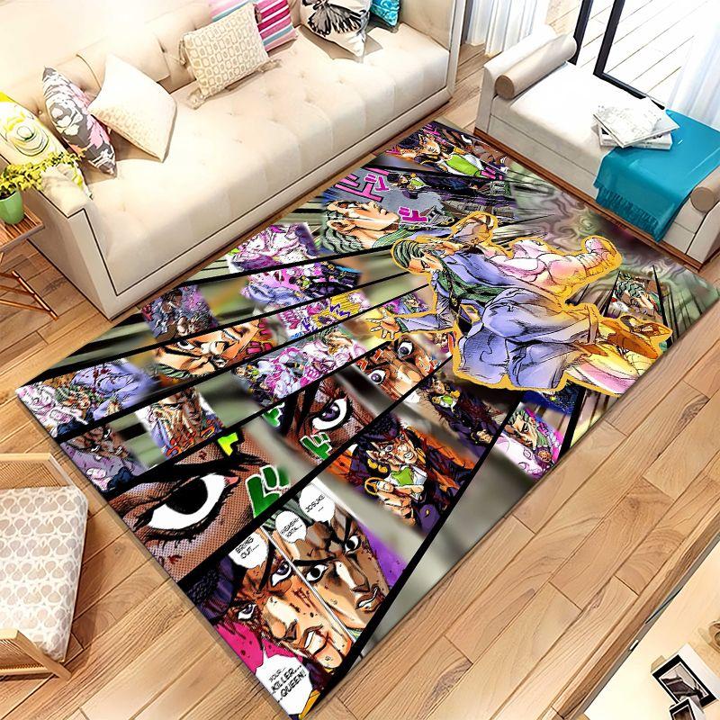 Tappeto Antiscivolo per Soggiorno, Tappeto Morbido per Camera da Letto, Stanza dei Giochi per Bambini, Divano, Decorazione per la Casa, Zerbino, Anime JoJo Bizarre Adventure Cartone Animato