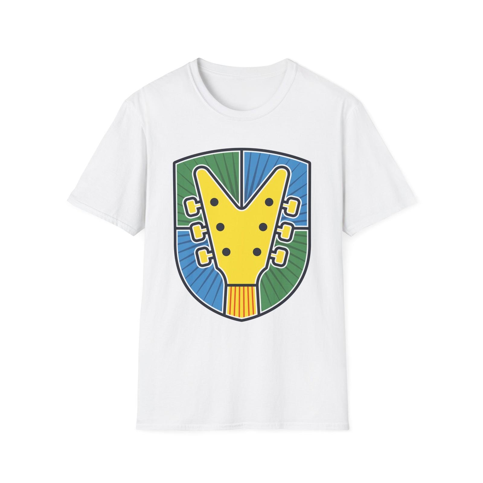 Футболка с графикой гитары, Футболка для любителя музыки, Дизайн с значком гитары, Футболка с рок-музыкой L