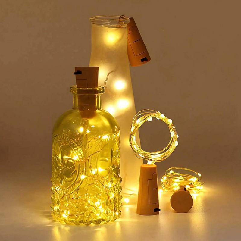 1M 2M Wine Bottle Cork LED String Lights Holiday Fairy Lights Garland Christmas Tree Wedding Party Decor Bar Bottle Lights
