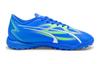 PUMA Ultra Play Cushioning Abrasion Resistant Cushioning, Wear Resistant Low top Kids' Soccer Shoes Blue Green White 107533-03