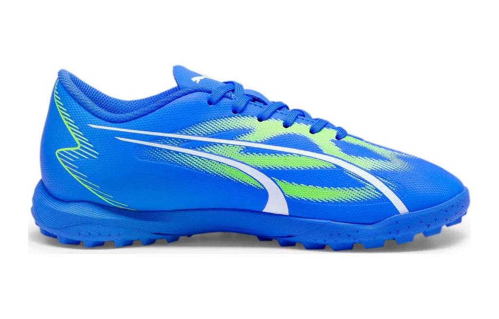 PUMA Ultra Play Cushioning Abrasion Resistant Cushioning, Wear Resistant Low top Kids' Soccer Shoes Blue Green White 107533-03