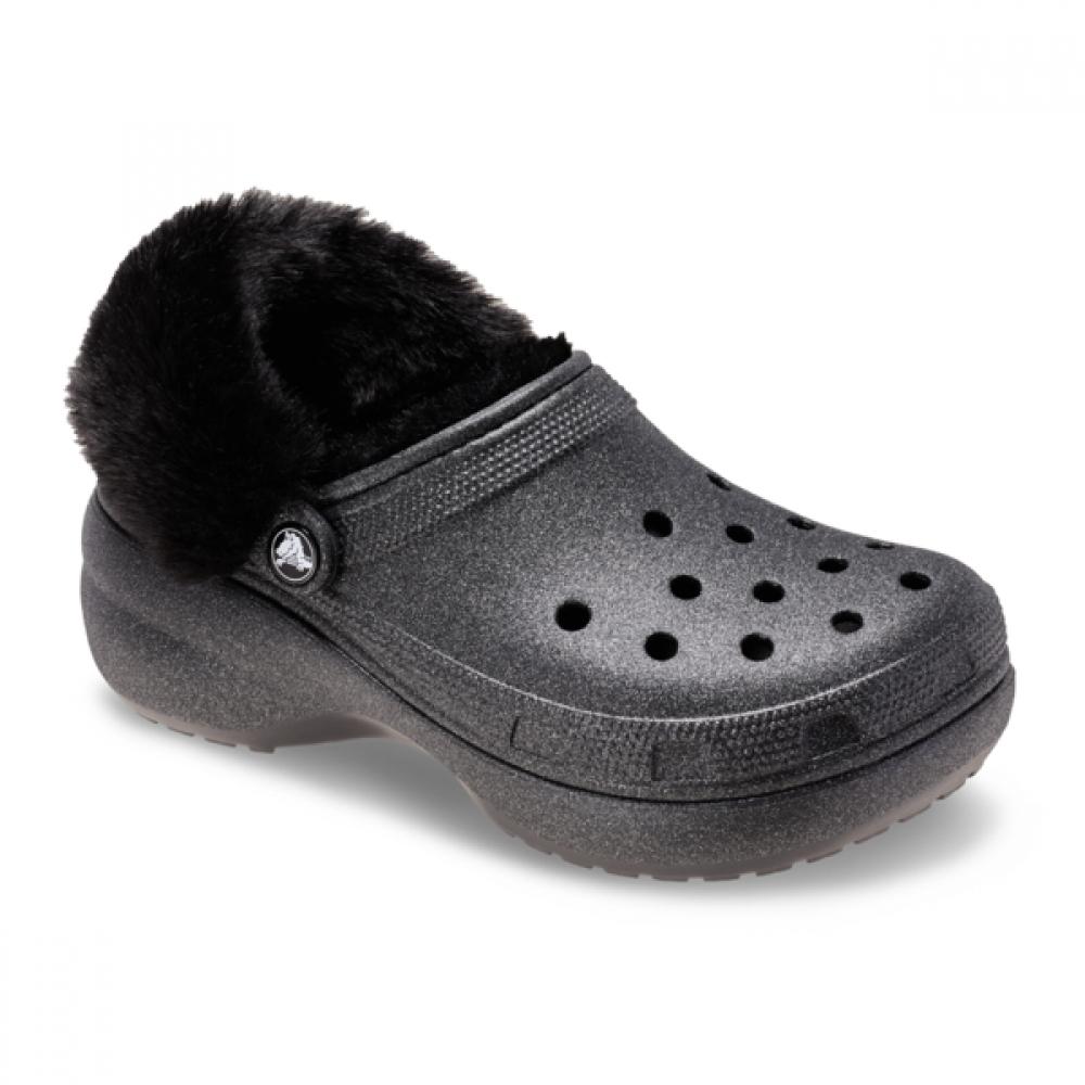 Crocs Women S claSSic Platform Fuzz Lined Clog 211922 001