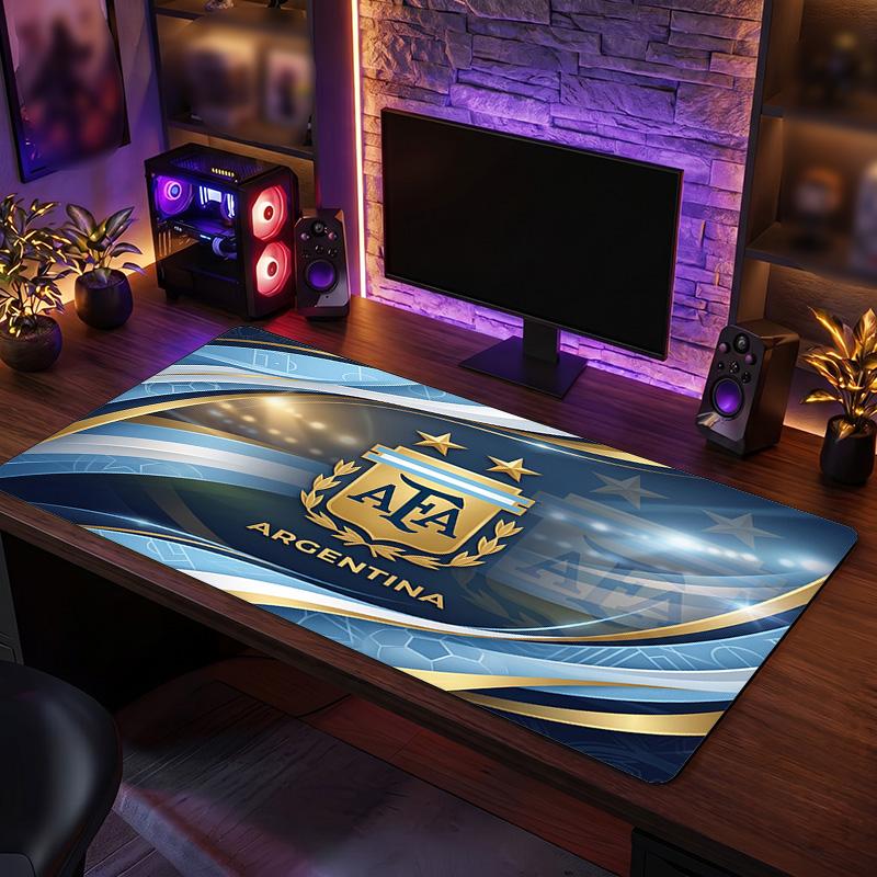 Tappetino Mouse Scudo Calcio Argentina, Tappetino da Scrivania Esteso Antiscivolo in Gomma per Gaming Ufficio Laptop Regalo per Fan